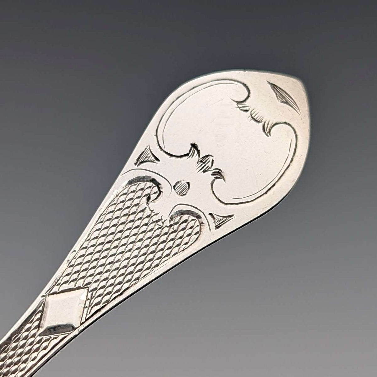 1871 British antique sterling silver tea caddy spoon 11.9g George Unit ...