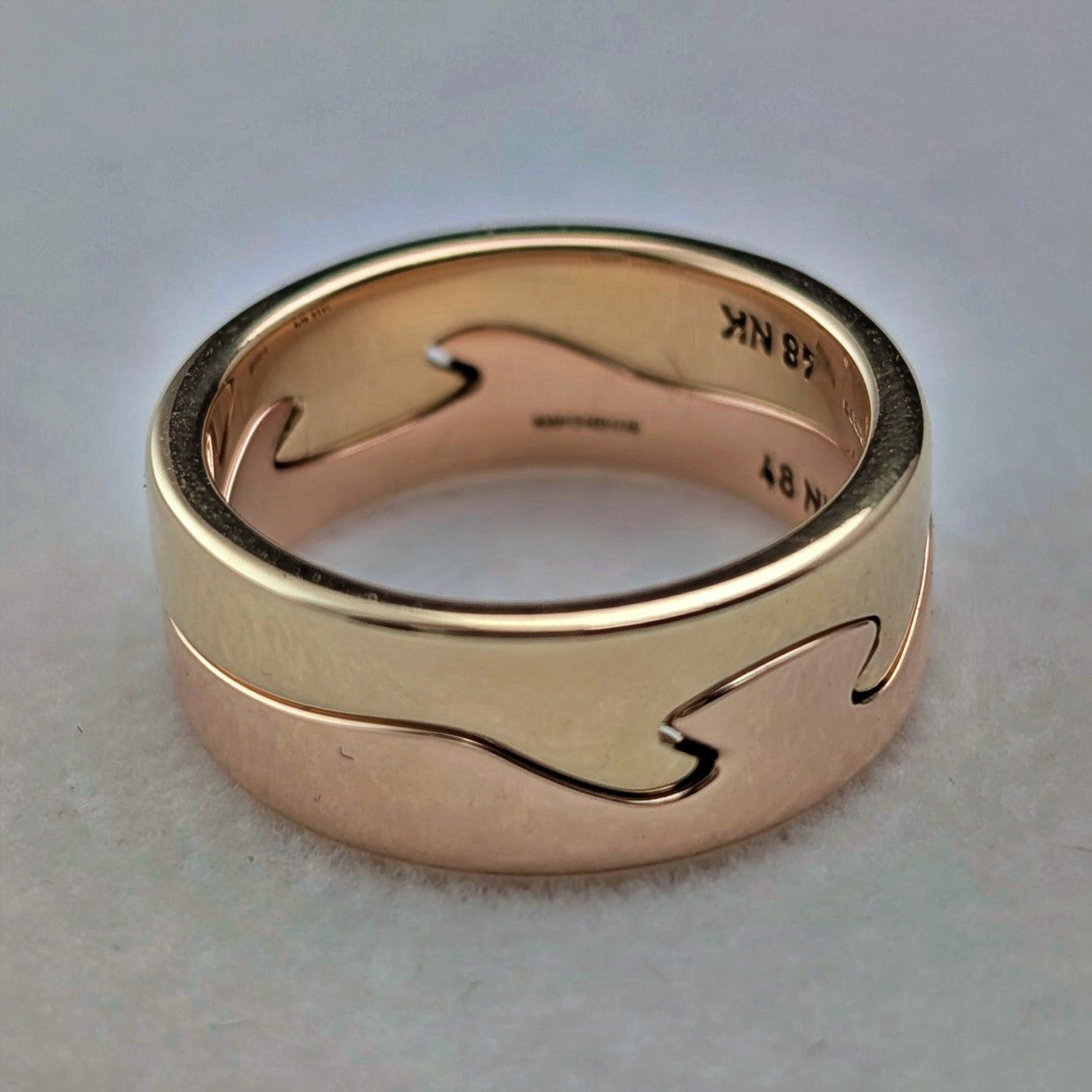 北欧Georg Jensen 2連フュージョン K18ゴールドリング 8.8g（9-10号