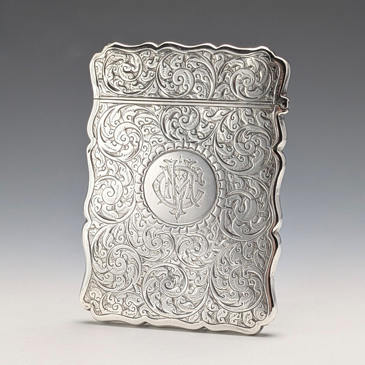1896年 英国ヴィンテージ 純銀製 インク壺＆受け皿セット Sibray, Hall 1896年 英国ヴィンテージ 純銀製 インク壺＆受け皿セット Sibray