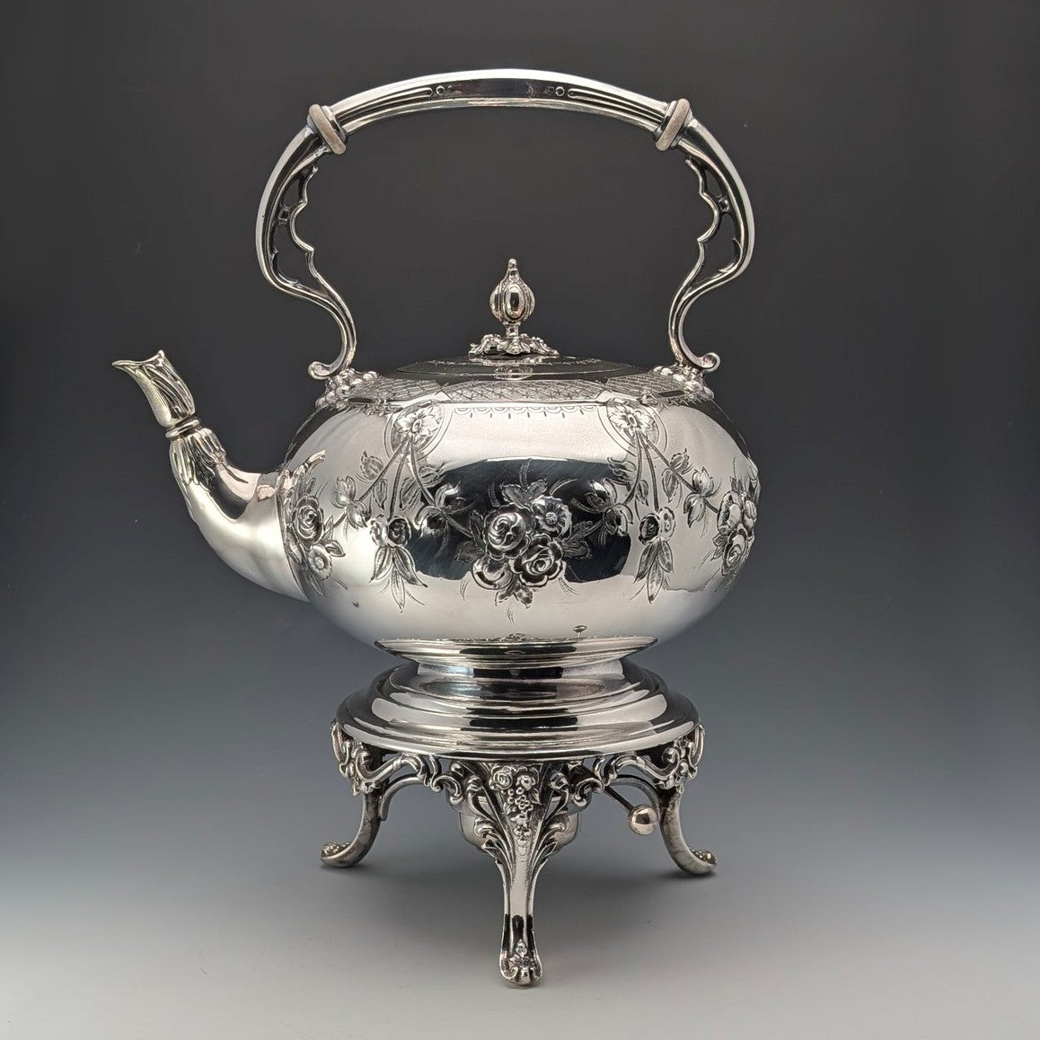 1896年 英国ヴィンテージ 純銀製 インク壺＆受け皿セット Sibray, Hall 1896年 英国ヴィンテージ 純銀製 インク壺＆受け皿セット Sibray