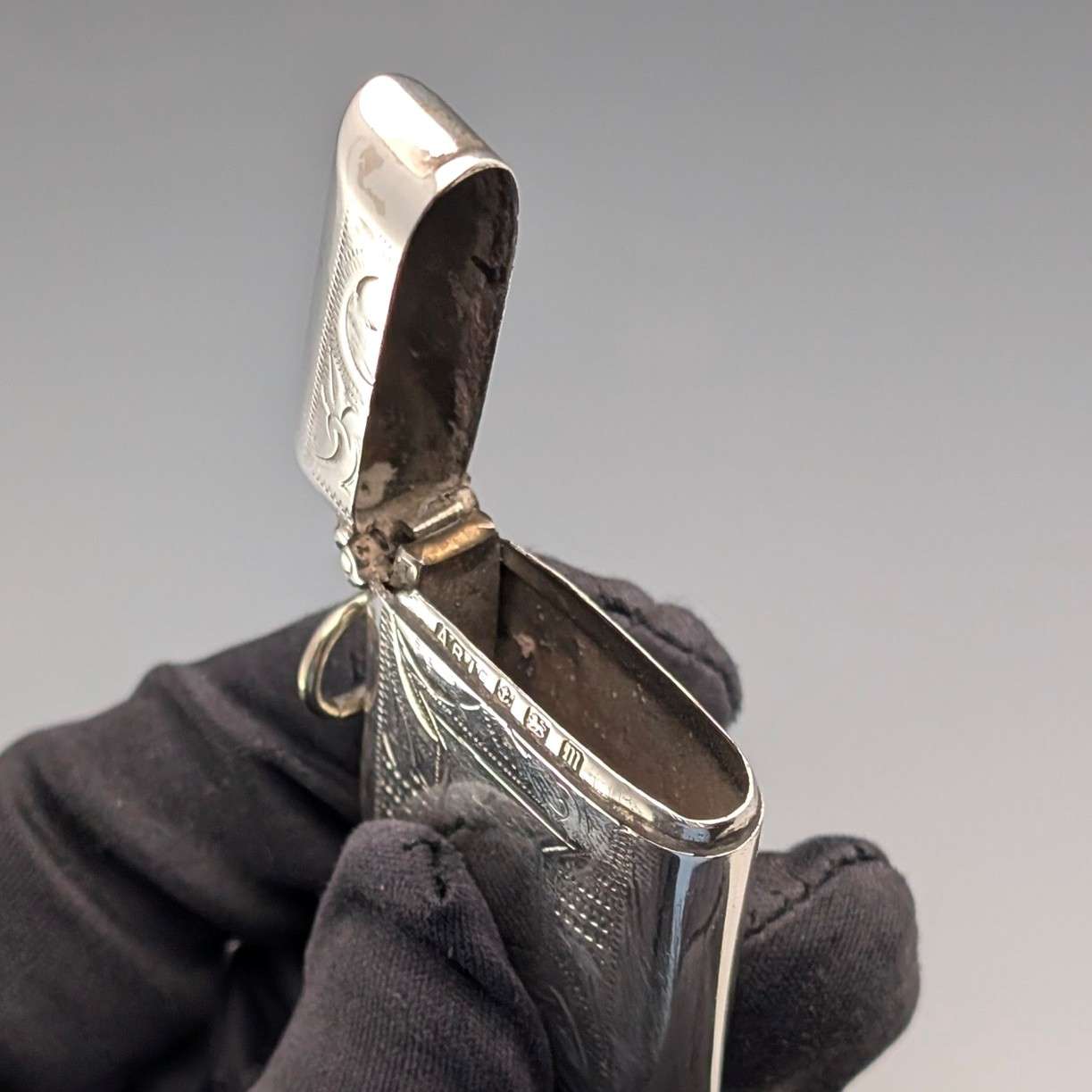 1911年 英国アンティーク 純銀製 ヴェスタケース 18g マッチケース