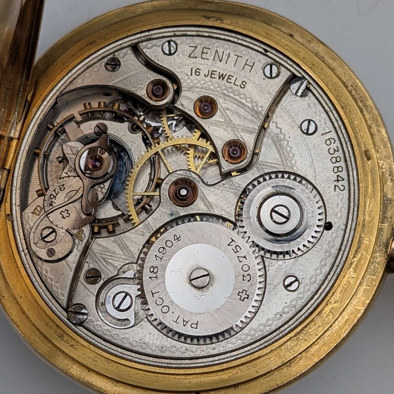 1913年頃 ゼニス 懐中時計 ドラゴンレリーフ彫刻 K18ゴールド ハンター