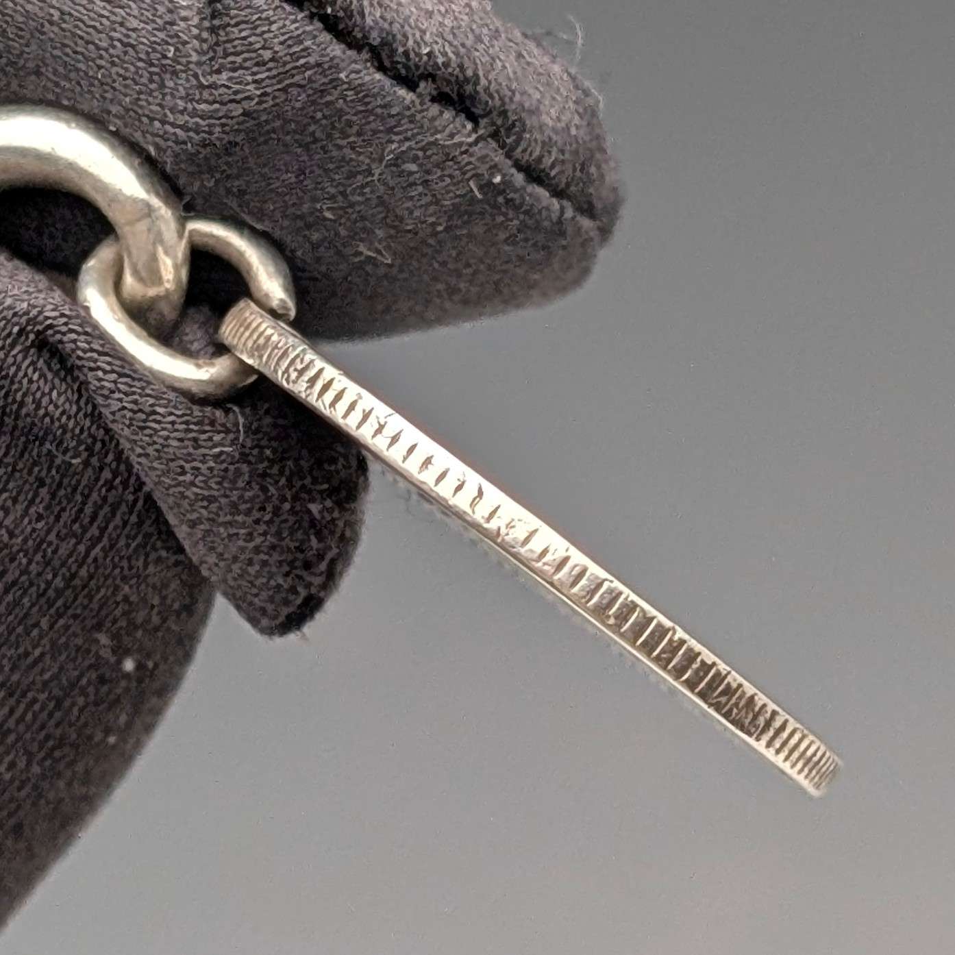 1911年 英国アンティーク 純銀製アルバートチェーン 59g 南アフリカ1