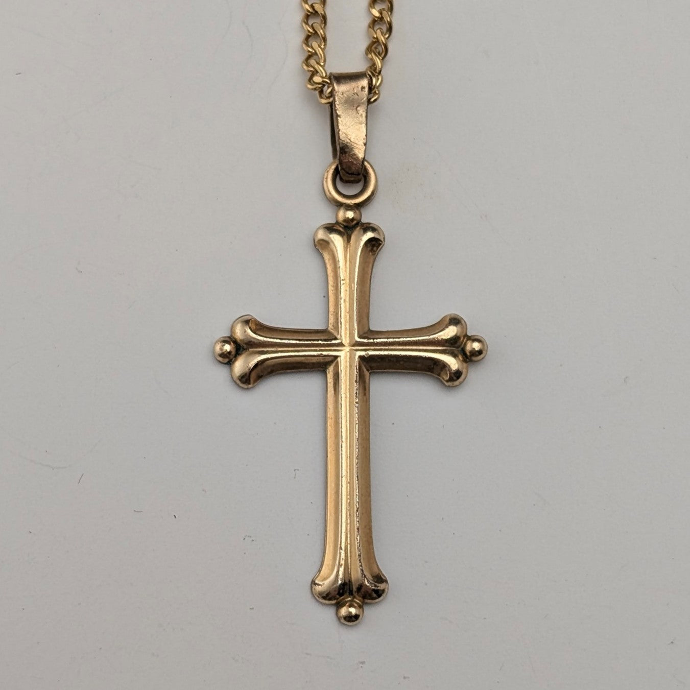 ヴィンテージ ロールドゴールド クロス型ペンダント ネックレス