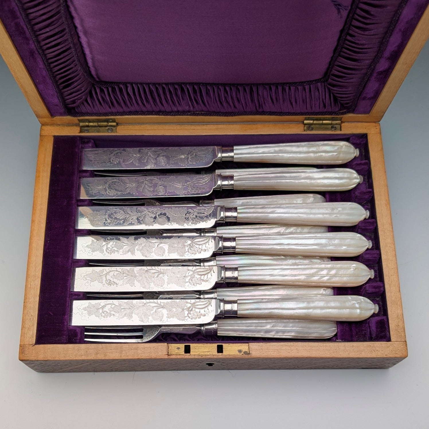 1961年頃 英国ヴィンテージ 純銀ハンドル ティーナイフ6本セット