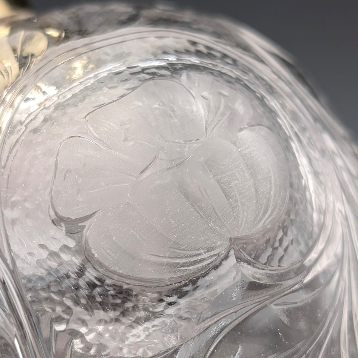 1923年 英国アンティーク 純銀蓋 パフュームボトル ガラス香水瓶