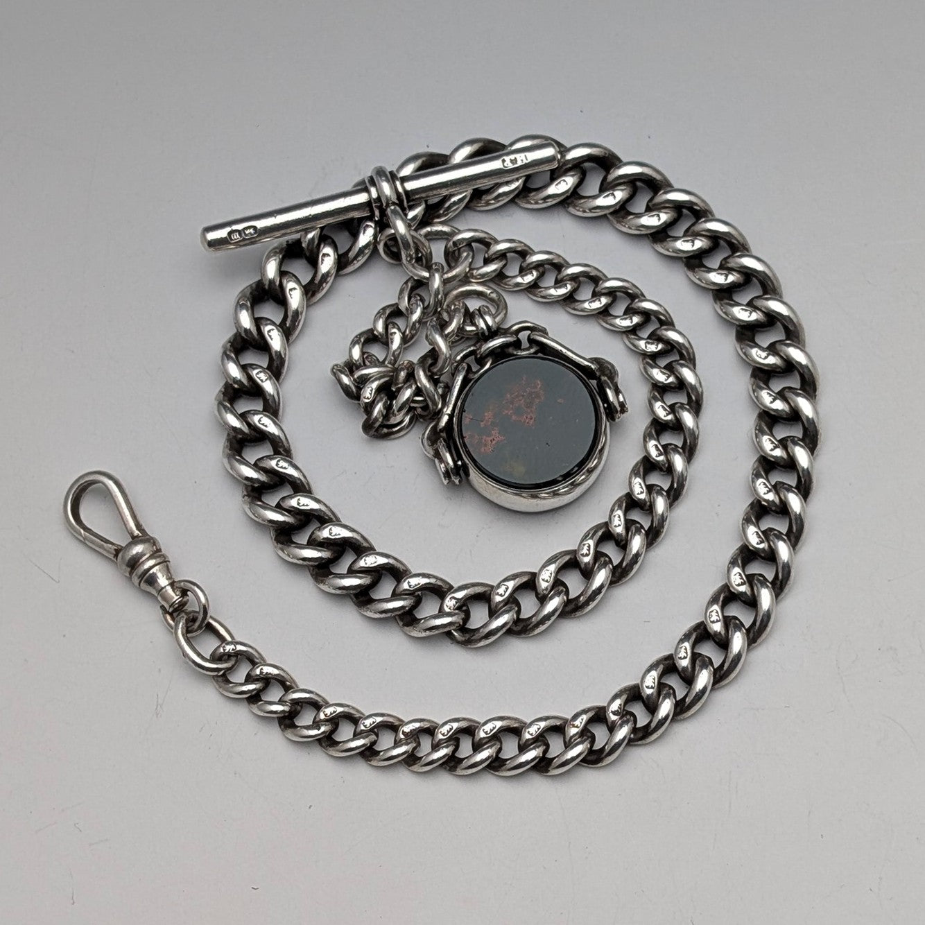 純銀製 シルバー 925 アルバートチェーン アンティーク 46g クロムハーツ アルバートチェーン – SILVER-LUG