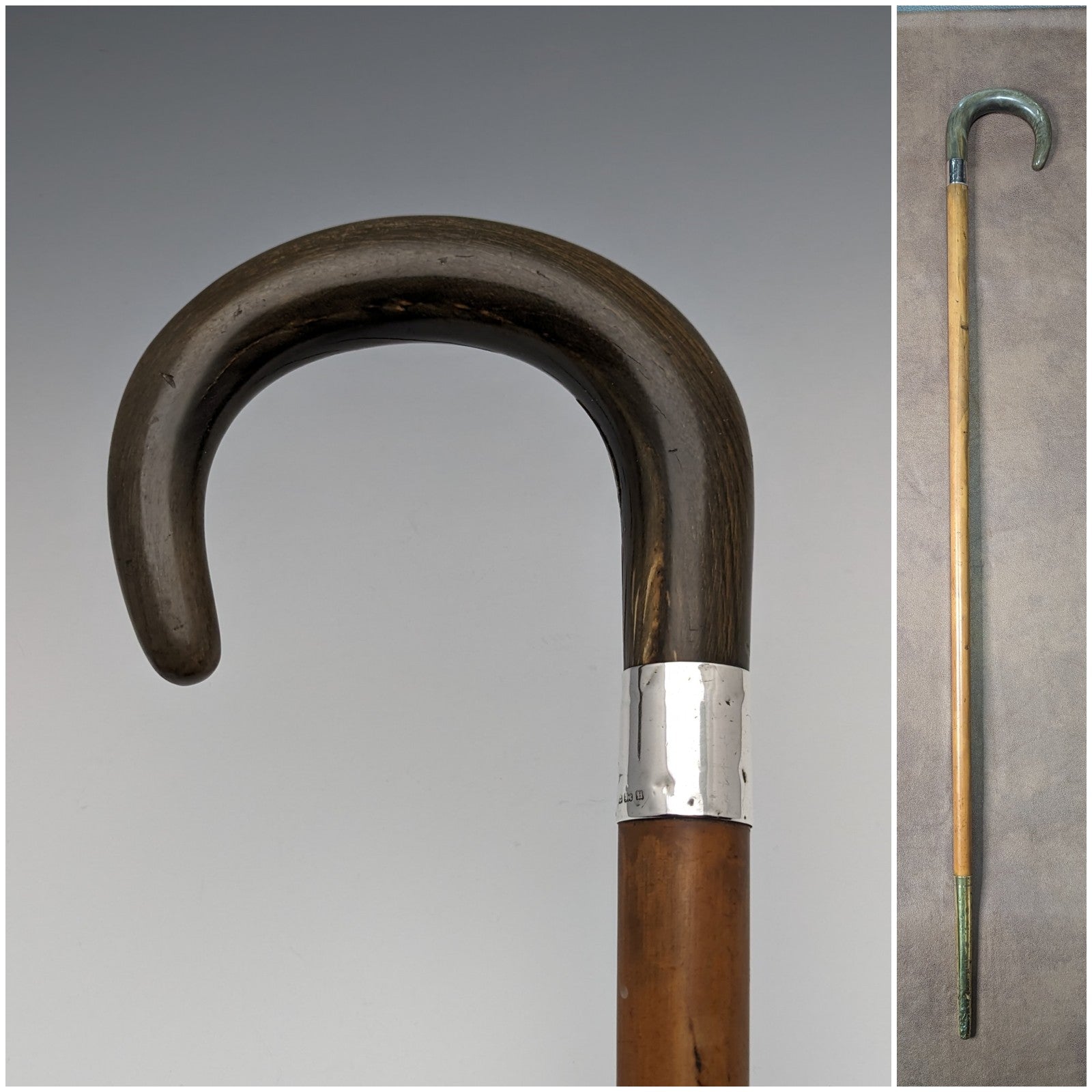 1932年 英国ヴィンテージ 紳士用ステッキ ホーン曲がりハンドル 86cm 1932年 英国ヴィンテージ 紳士用ステッキ ホーン曲がりハンドル