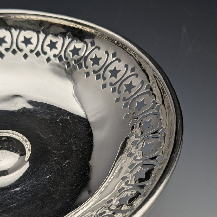 1909年 英国アンティーク 純銀（925シルバー） コンポート タッツァ