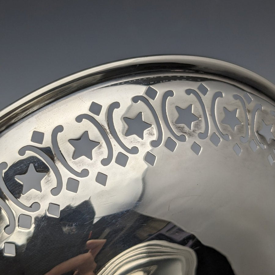 1909年 英国アンティーク 純銀（925シルバー） コンポート タッツァ