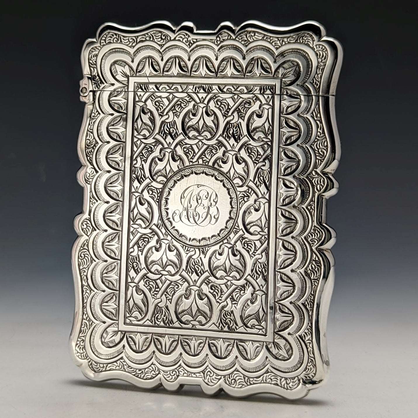 1870年 英国アンティーク 純銀（925シルバー）カードケース 60g