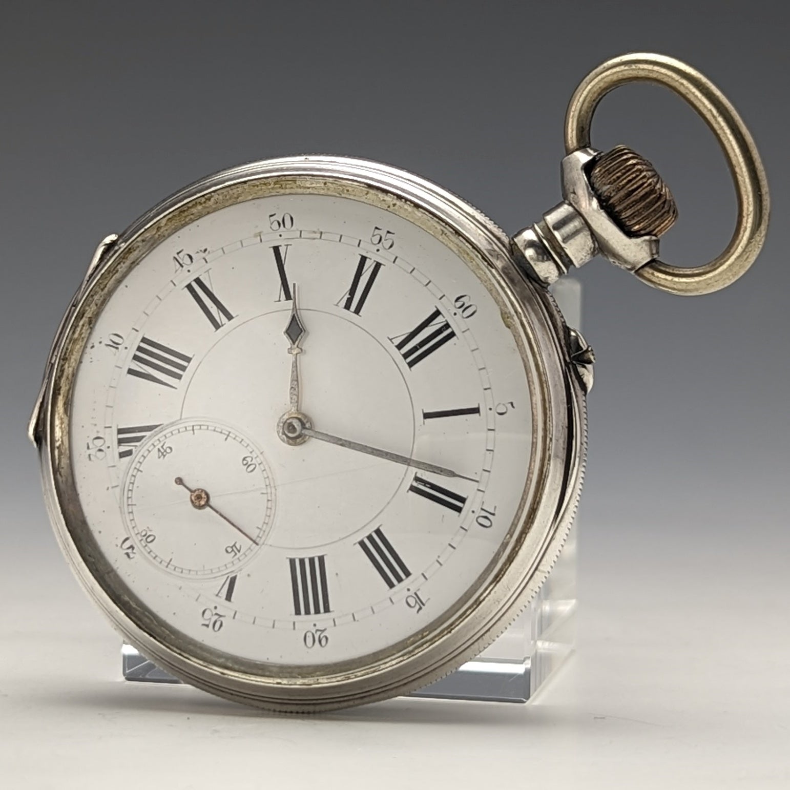 1900年頃 アンティーク TISSOT 懐中時計 銀側ケース シリンダー脱進機