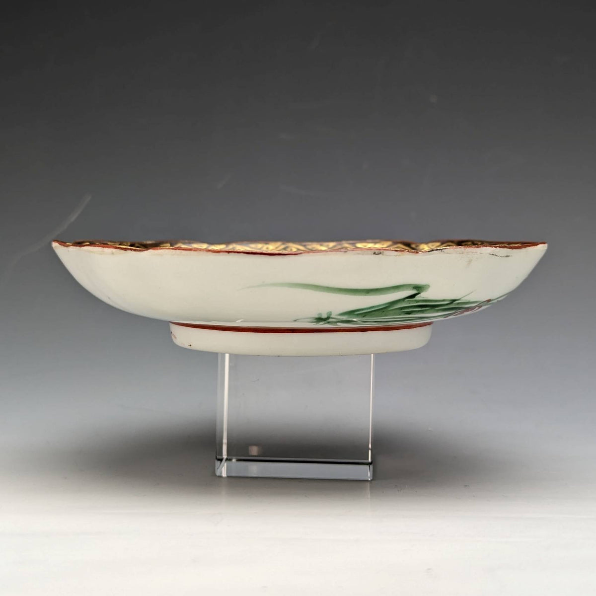 Japanese antique Meiji period Kutani ware rabbit pattern small plate ...