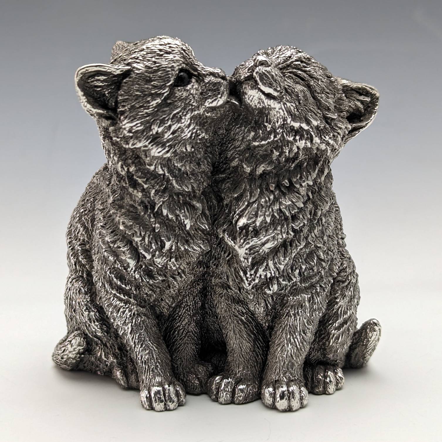 【2体ペア】カントリーアーティスト社 テディベア 純銀張り彫刻  イギリス